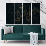 The Potato Eaters Painting by Vincent Van Gogh Dutch Painter Original Canvas Wall Art - Image 4