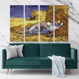 Noon Rest From Work Painting by Vincent Van Gogh Dutch Painter Original Canvas Wall Art - Image 4