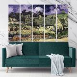 Thatched Cottages In Cordeville Painting by Vincent Van Gogh Dutch Painter Original Canvas Wall Art - Image 5