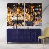 Modern Photography Canvas with Frame Wall Artwork Night Lamp Christmas Canvas Home Decor - Image 2