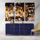 Modern Photography Canvas with Frame Wall Artwork Night Lamp Christmas Canvas Home Decor - Image 3