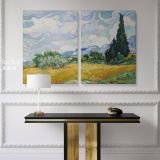 Vincent Van Gogh Original Painting Wheat Field with Cypresses Canvas Wall Art - Image 2