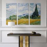 Vincent Van Gogh Original Painting Wheat Field with Cypresses Canvas Wall Art - Image 3