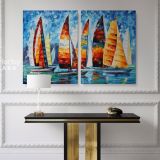 Sail Regatta - Palette Knife Oil Painting By Leonid Afremov Famous Posters Canvas Wall Art - Image 2