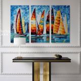 Sail Regatta - Palette Knife Oil Painting By Leonid Afremov Famous Posters Canvas Wall Art - Image 3
