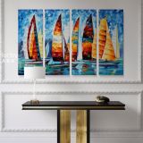 Sail Regatta - Palette Knife Oil Painting By Leonid Afremov Famous Posters Canvas Wall Art - Image 4