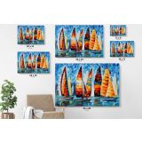 Sail Regatta - Palette Knife Oil Painting By Leonid Afremov Famous Posters Canvas Wall Art - Image 6