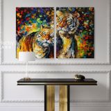 Tiger Animal Oil Painting by Leonid Afremov Original wall art by Leonid Afremov Canvas Wall Art - Image 2