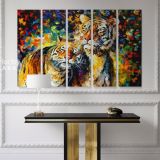 Tiger Animal Oil Painting by Leonid Afremov Original wall art by Leonid Afremov Canvas Wall Art - Image 5