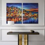 Famous Quiet Town Original Oil Painting by Leonid Afremov Canvas Wall Art - Image 2