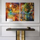 Famous Street of Illusions Oil Painting by Leonid Afremov Canvas Wall Art - Image 2