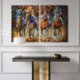 Famous Horse Racing Painting by Leonid Afremov Oil wall art by Leonid Afremov Oil Canvas Wall Art - Image 2
