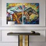 Famous Horse Racing Oil Painting by Leonid Afremov Canvas Wall Art - Image 2