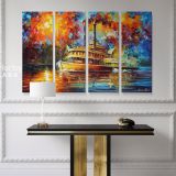 Famous Steamboat Painting Original Oil Painting by Leonid Afremov Canvas Wall Art - Image 4
