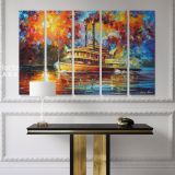 Famous Steamboat Painting Original Oil Painting by Leonid Afremov Canvas Wall Art - Image 5