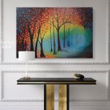 Inspired Park Scene Original Oil Painting by Leonid Afremov Canvas Wall Art