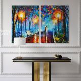 Misty Mood Night Walk in Rain Oil Painting by Leonid Afremov Canvas Wall Art - Image 2