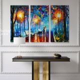Misty Mood Night Walk in Rain Oil Painting by Leonid Afremov Canvas Wall Art - Image 3