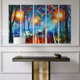 Misty Mood Night Walk in Rain Oil Painting by Leonid Afremov Canvas Wall Art - Image 5