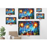 Misty Mood Night Walk in Rain Oil Painting by Leonid Afremov Canvas Wall Art - Image 6