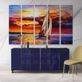 Palette Knife Boat Landscape Oil Painting by Leonid Afremov Canvas Wall Art - Image 5