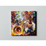 Louis Armstrong Music Palette Knife Oil Painting by Leonid Afremov Canvas Wall Art - Image 3