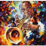 Louis Armstrong Music Palette Knife Oil Painting by Leonid Afremov Canvas Wall Art - Image 7