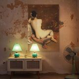 Seated Nude by William Merritt Chase - Rear Pose on Cushion with Warm Light canvas wall art - Image 5