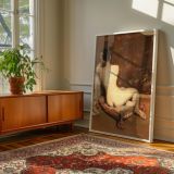 Seated Nude by William Merritt Chase - Rear Pose on Cushion with Warm Light canvas wall art - Image 6