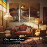 Seated Woman beside a Bed - multi-panel canvas displayed in a classic lounge