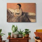 Seated Woman in Grey by Edgar Degas - single-panel canvas displayed above a console table