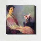Seated Woman with Flowers — room mockup view 1