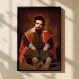 Sebastian de Morra - Velazquez Baroque Jester with Bold Expression canvas wall art - Image 2