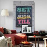 Set Your Goals High - Motivational Quote in Vintage Typography canvas wall art