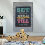 Set Your Goals High - Motivational Quote in Vintage Typography canvas wall art - Image 2