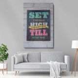 Set Your Goals High - Motivational Quote in Vintage Typography canvas wall art - Image 5