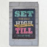 Set Your Goals High - Motivational Quote in Vintage Typography canvas wall art - Image 7