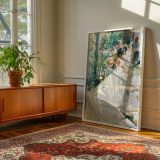 Sewing the Sail by Joaquin Sorolla - White Fabric in Sunlit Garden Scene canvas wall art - Image 6