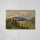 Sexten Village, Sexten Sundial (sexten Dolomites) and the Fischleital Valley - View from Mount Helm - single-panel canvas displayed above a console table