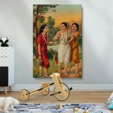Shakuntala and Friends - Garlands in Forest Scene By Raja Ravi Varma canvas wall art - Image 2