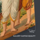 Shakuntala and Friends - Garlands in Forest Scene By Raja Ravi Varma canvas wall art - Image 3
