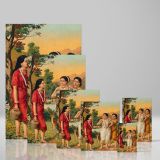 Shakuntala and Friends - Garlands in Forest Scene By Raja Ravi Varma canvas wall art - Image 4