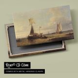 Shipping in A Calm by Abraham Hulk Snr - canvas rear frame and hanging hardware