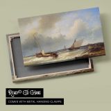 Shipping Off the Dutch Coast by Abraham Hulk Snr - canvas rear frame and hanging hardware