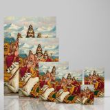 Shiva, Parvati & Ganesha - Seated on Mount Kailas with Nandi canvas wall art - Image 4