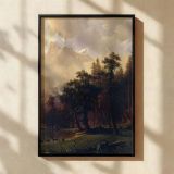 Sierra Nevada Forest by Albert Bierstadt - Snow-Capped Mountains and Lush Greenery canvas wall art - Image 2