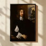 Sir William Killigrew by Van Dyck - Baroque Attire in Black and White Tones canvas wall art - Image 2