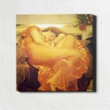 Sleeping Woman in Golden Drapery by Frederic Leighton — room mockup view 1
