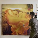 Sleeping Woman in Golden Drapery by Frederic Leighton — room mockup view 3