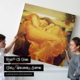 Sleeping Woman in Golden Drapery by Frederic Leighton — room mockup view 4